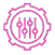 Neon pink settings gear icon representing configuration and control adjustments
