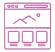 Neon pink web analytics and dashboard icon representing data and statistics in a digital interface
